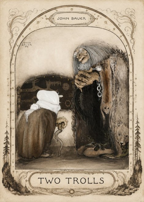 John Bauer Two Trolls No3 - Affiche