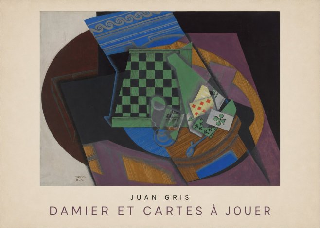 Juan Gris Damier Et Cartes À Jouer No3 - Affiche