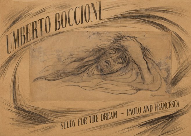 Umberto Boccioni Study for the Dream — Paolo and Francesca No2 - Affiche