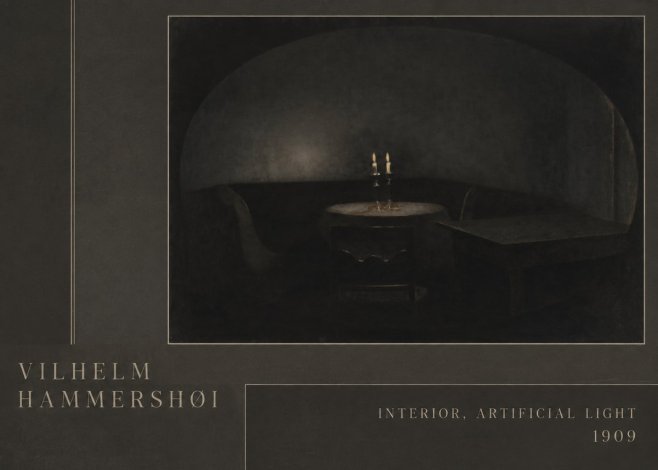 Vilhelm Hammershøi Interior, Artificial Light No2 - Affiche