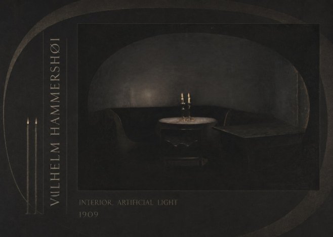 Vilhelm Hammershøi Interior, Artificial Light No6 - Affiche