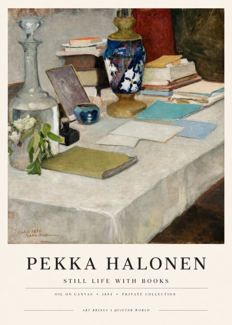 Pekka Halonen Still Life with Books No1 - Affiche