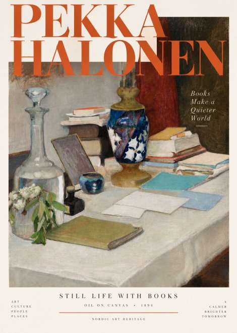 Pekka Halonen Still Life with Books No4 - Affiche