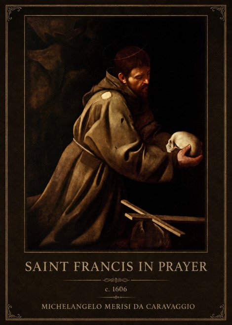 Michelangelo Merisi da Caravaggio Saint Francis in Prayer II No1 - Affiche