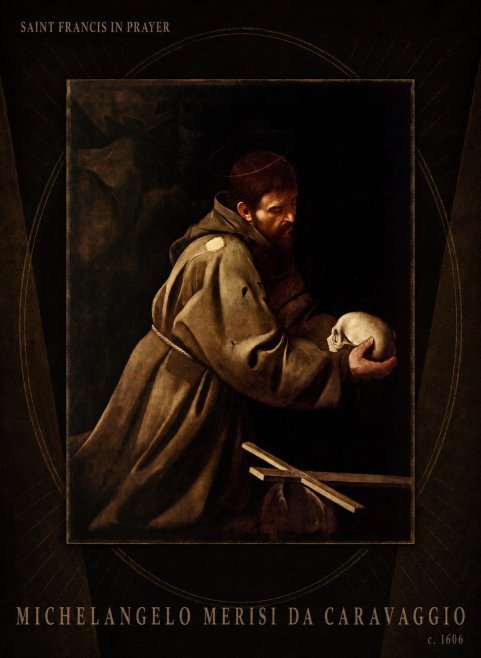 Michelangelo Merisi da Caravaggio Saint Francis in Prayer II No6 - Affiche
