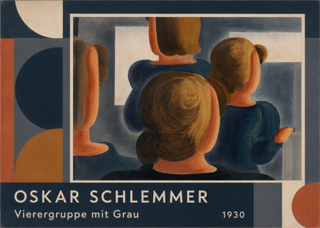 Oskar Schlemmer Vierergruppe Mit Grau No2 - Affiche