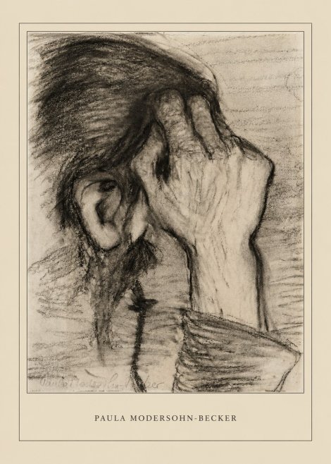 Paula Modersohn-Becker Head of a Girl with Rosary No4 - Affiche