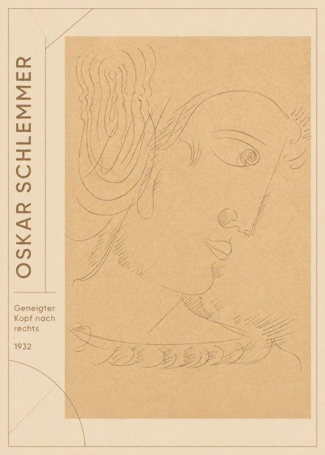 Oskar Schlemmer Geneigter Kopf Nach Rechts No2 - Affiche