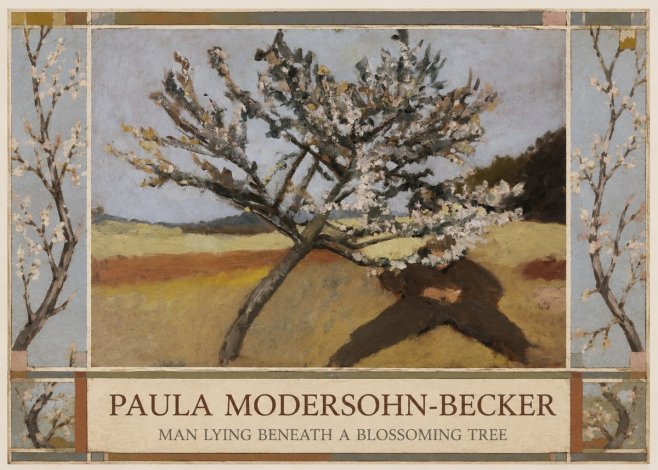 Paula Modersohn-Becker Man Lying Beneath a Blossoming Tree No1 - Affiche
