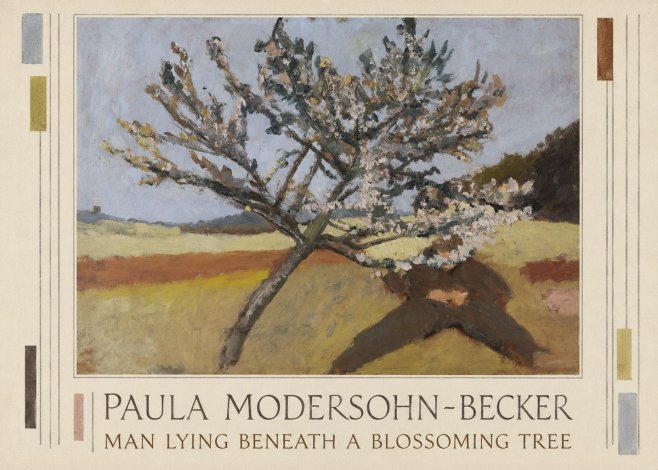 Paula Modersohn-Becker Man Lying Beneath a Blossoming Tree No3 - Affiche