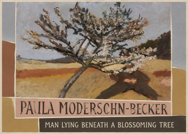 Paula Modersohn-Becker Man Lying Beneath a Blossoming Tree No4 - Affiche
