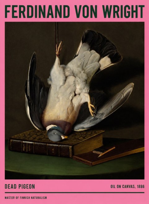 Ferdinand von Wright Dead Pigeon No2 - Affiche