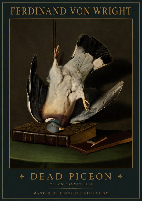 Ferdinand von Wright Dead Pigeon No5 - Affiche