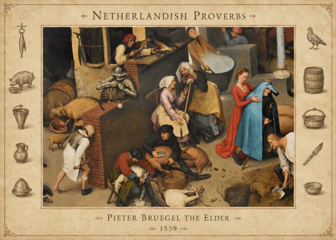 Pieter Bruegel Netherlandish Proverbs VIII No4 - Affiche