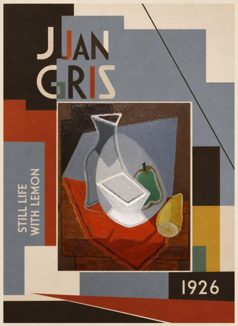 Juan Gris Still Life with Lemon No2 - Affiche