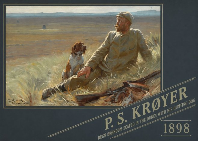 P.S. Krøyer Degn Brøndum Seated in the Dunes with His Hunting Dog No6 - Affiche