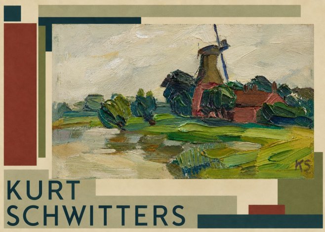 Kurt Schwitters Landscape with Windmill No2 - Affiche