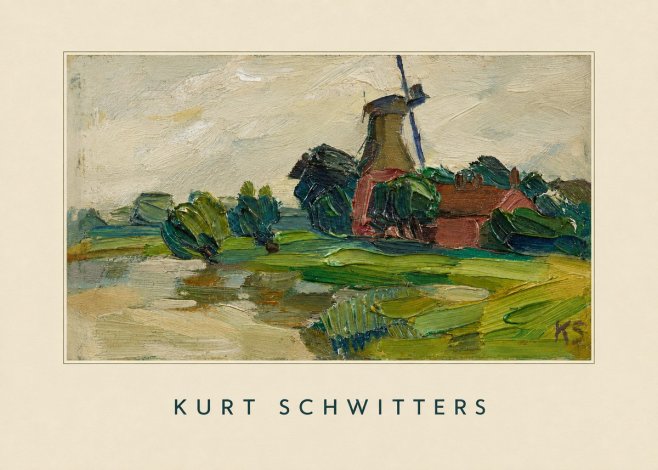 Kurt Schwitters Landscape with Windmill No5 - Affiche