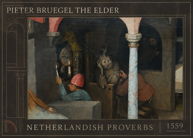 Pieter Bruegel Netherlandish Proverbs IX No1 - Affiche