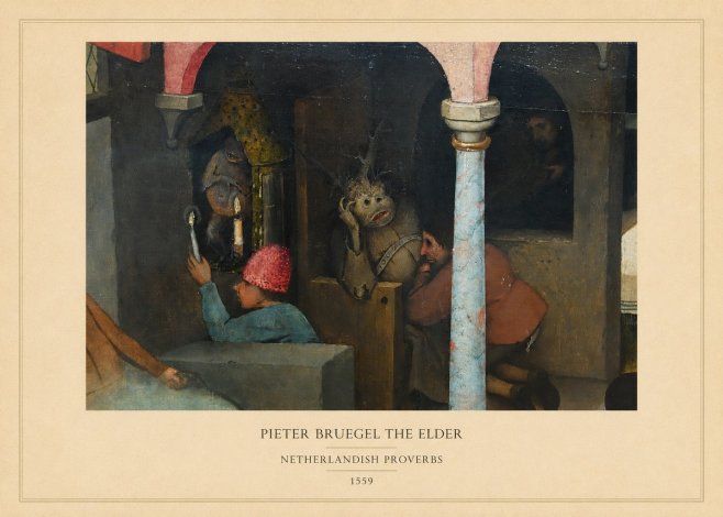 Pieter Bruegel Netherlandish Proverbs IX No5 - Affiche