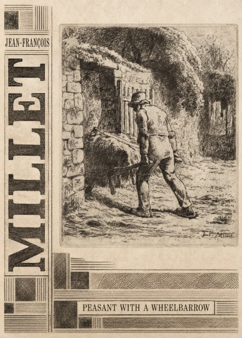 Jean-François Millet Peasant with a Wheelbarrow No5 - Affiche