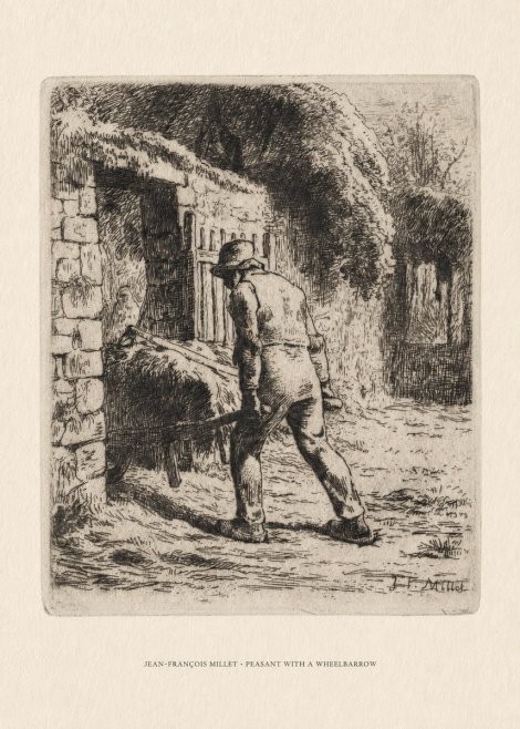 Jean-François Millet Peasant with a Wheelbarrow No6 - Affiche