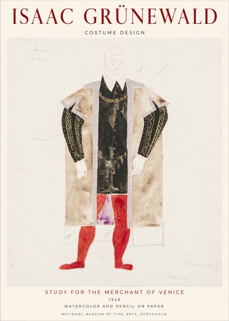 Isaac Grünewald Study for the Merchant of Venice No1 - Affiche