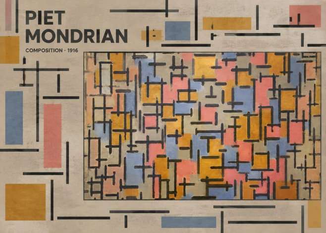 Piet Mondrian Composition No4 - Affiche