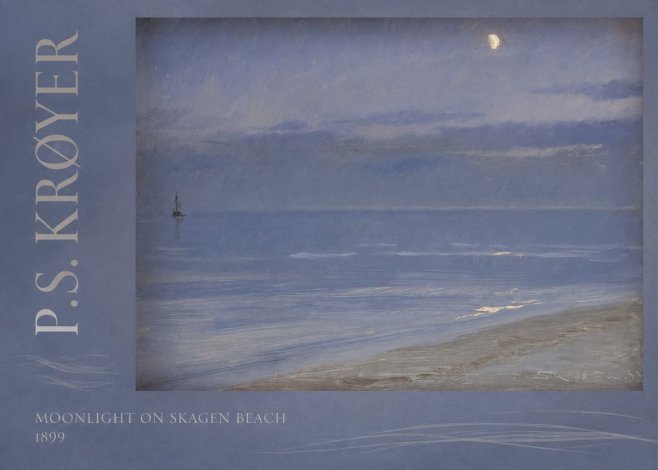 P.S. Krøyer Moonlight on Skagen Beach No2 - Affiche