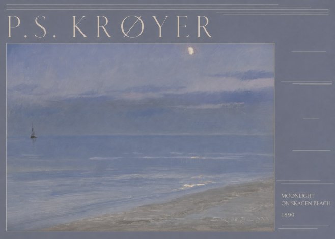P.S. Krøyer Moonlight on Skagen Beach No5 - Affiche