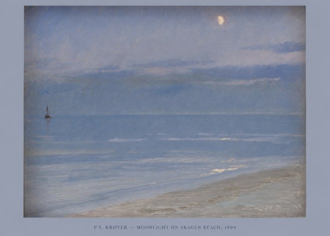 P.S. Krøyer Moonlight on Skagen Beach No6 - Affiche