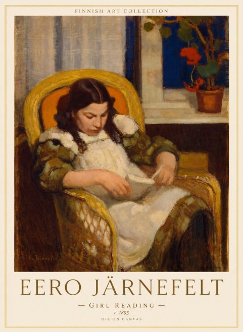 Eero Järnefelt Girl Reading No1 - Affiche