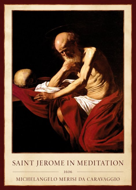 Michelangelo Merisi da Caravaggio Saint Jerome in Meditation I No1 - Affiche