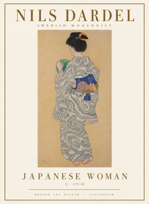 Nils Dardel Japanese Woman No1 - Affiche