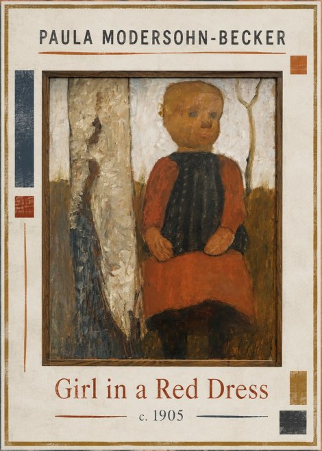 Paula Modersohn-Becker Girl in a Red Dress No1 - Affiche