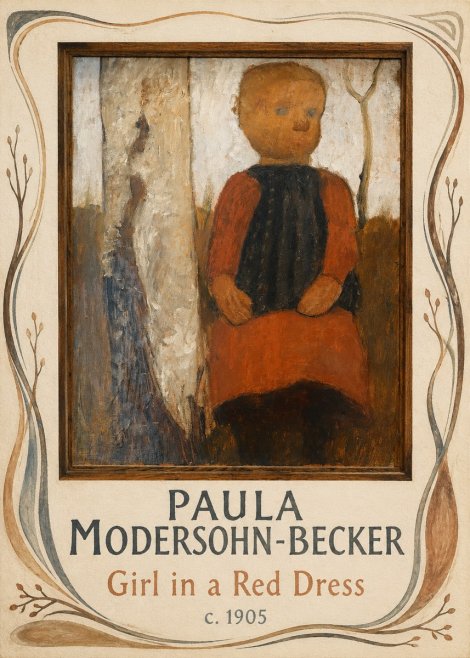 Paula Modersohn-Becker Girl in a Red Dress No3 - Affiche