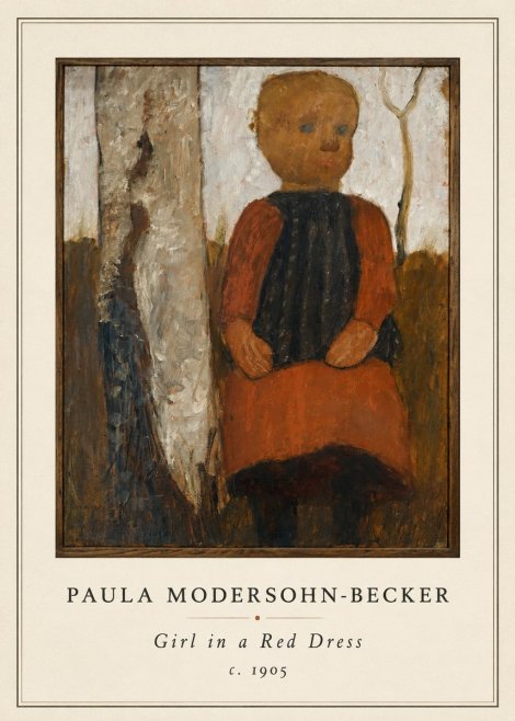 Paula Modersohn-Becker Girl in a Red Dress No4 - Affiche