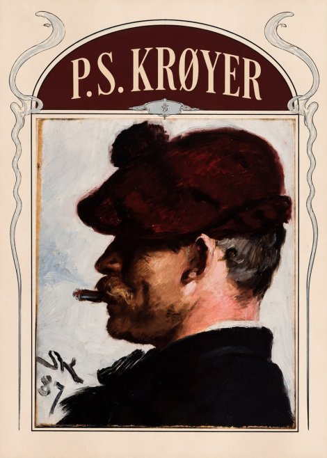 P.S. Krøyer Self-portrait with Cigar II No6 - Affiche