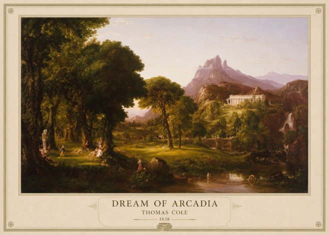 Thomas Cole The Dream of Arcadia No2 - Affiche