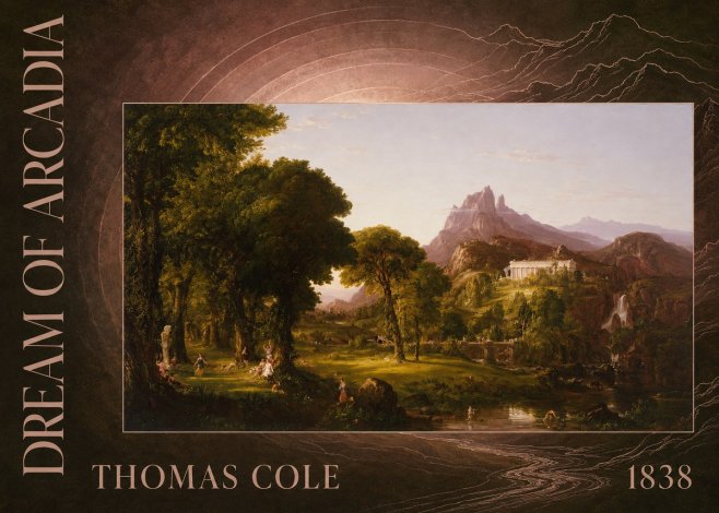 Thomas Cole The Dream of Arcadia No5 - Affiche