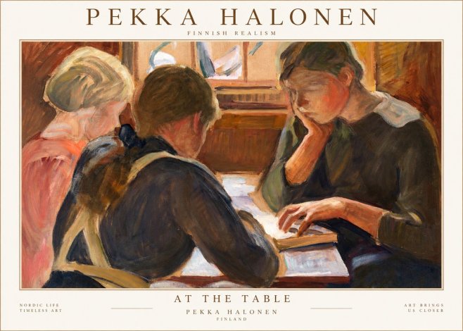 Pekka Halonen At the Table No1 - Affiche