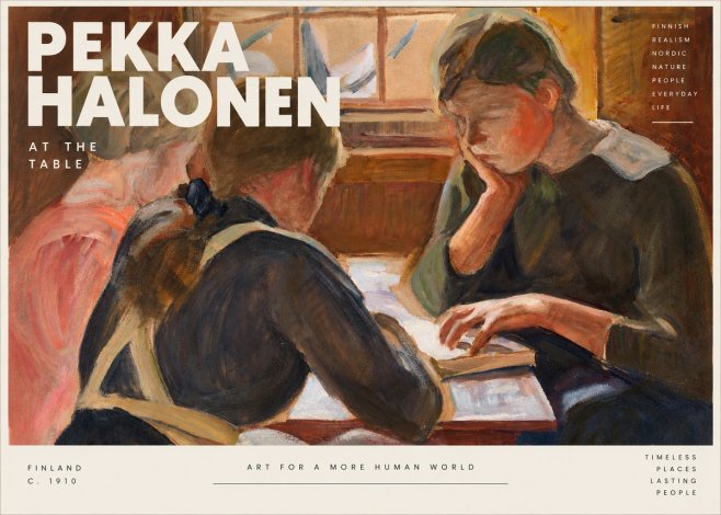 Pekka Halonen At the Table No4 - Affiche