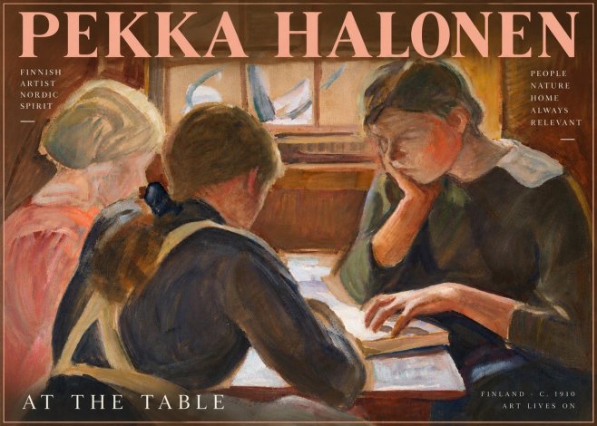 Pekka Halonen At the Table No5 - Affiche