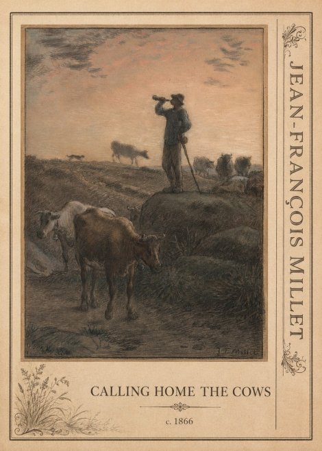 Jean-François Millet Calling Home the Cows No2 - Affiche