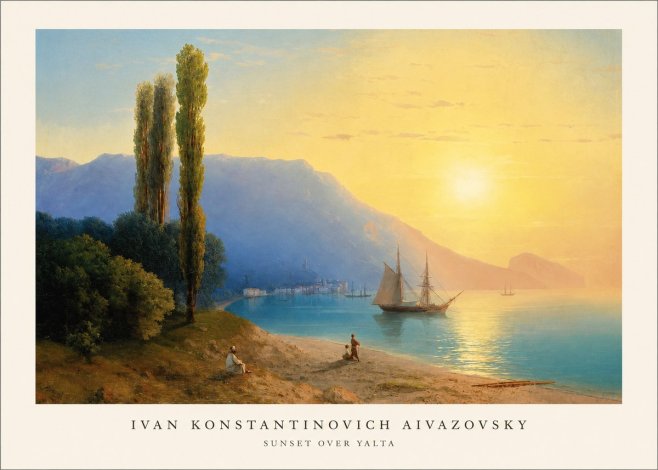 Ivan Konstantinovich Aivazovsky Sunset over Yalta No1 - Affiche