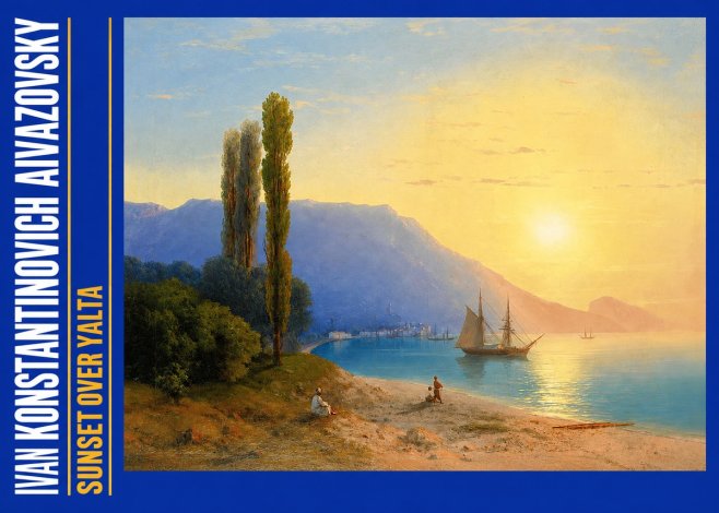 Ivan Konstantinovich Aivazovsky Sunset over Yalta No2 - Affiche