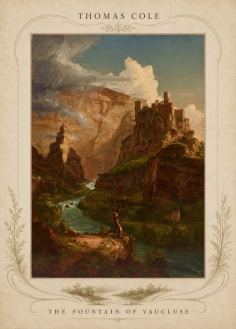 Thomas Cole The Fountain of Vaucluse II No3 - Affiche