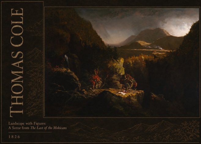 Thomas Cole Landscape with Figures: a Scene from the Last of the Mohicans No2 - Affiche