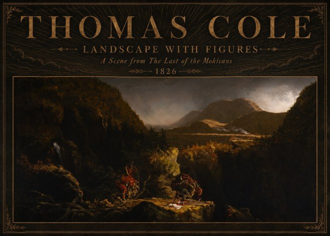 Thomas Cole Landscape with Figures: a Scene from the Last of the Mohicans No5 - Affiche