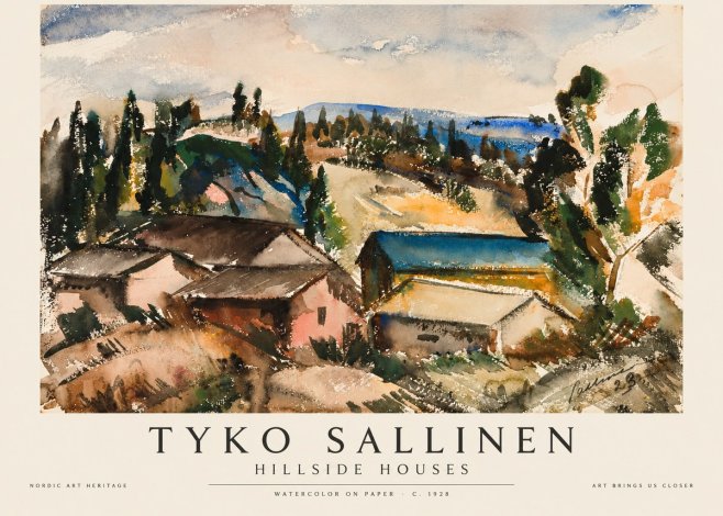 Tyko Sallinen Hillside Houses No1 - Affiche